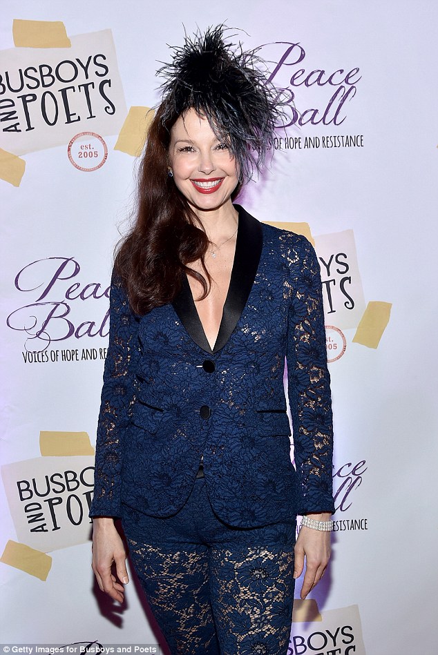 Effortlessly Stylish! Ashley Judd drops jaws in glamorous and plunging jacket as Ellen Page gets suited and booted for Peace Ball